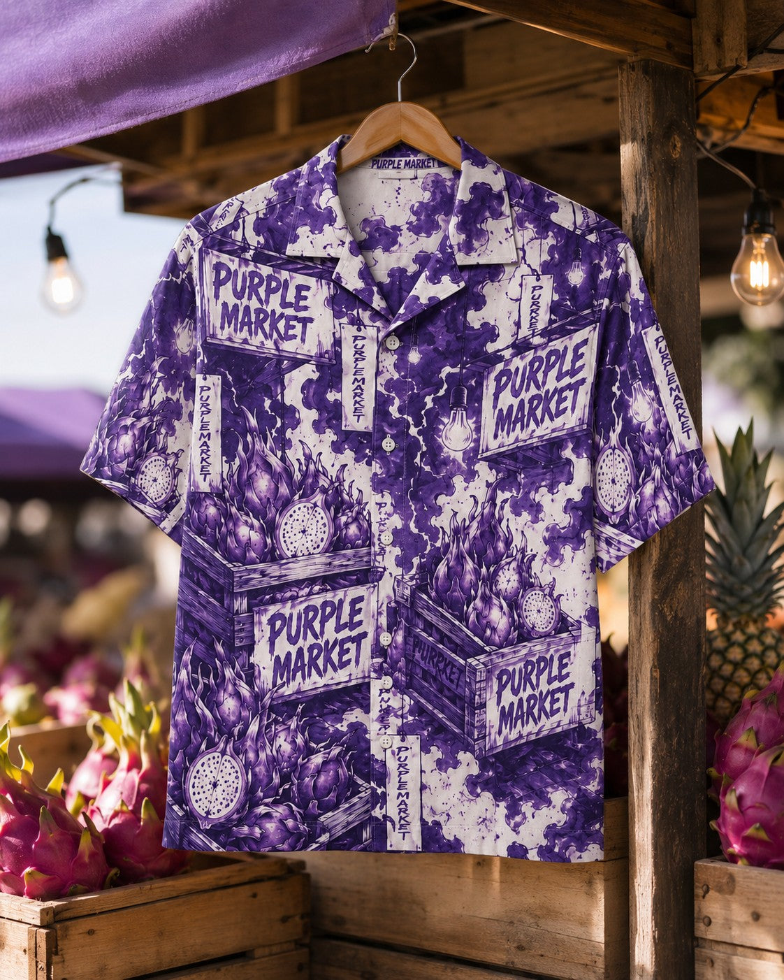 Purple/White Hawaiian Shirt, lifestyle 4