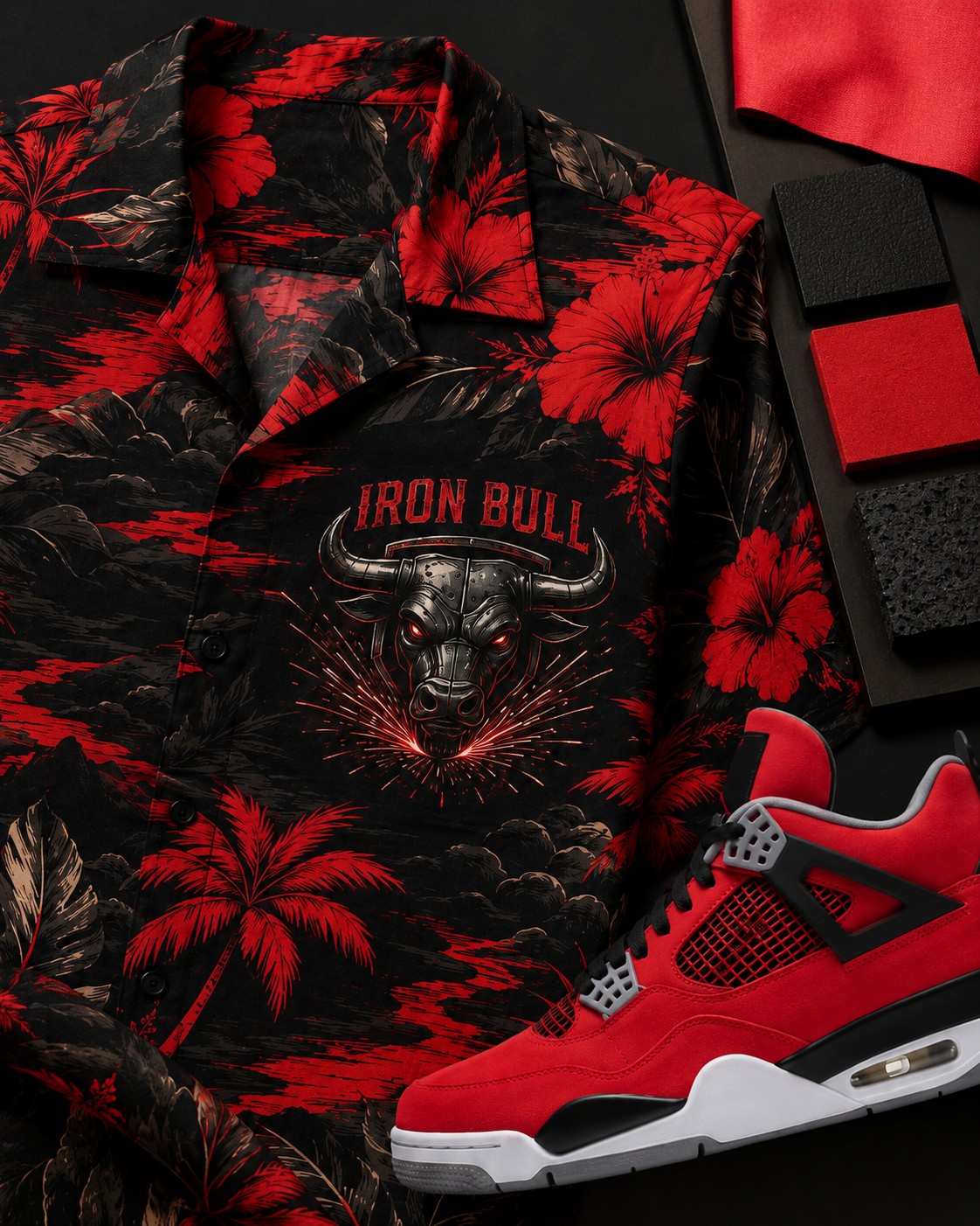 Red/Black Hawaiian Shirt, lifestyle 4