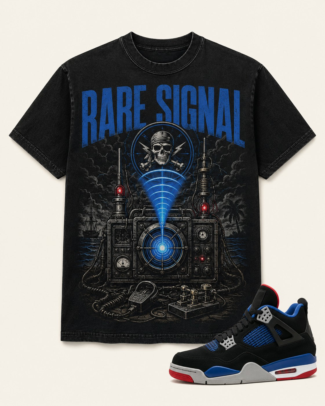 Black/Blue Graphic Tee, front