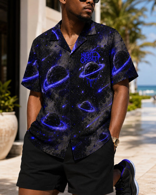 Black/Purple Hawaiian Shirt, lifestyle 1