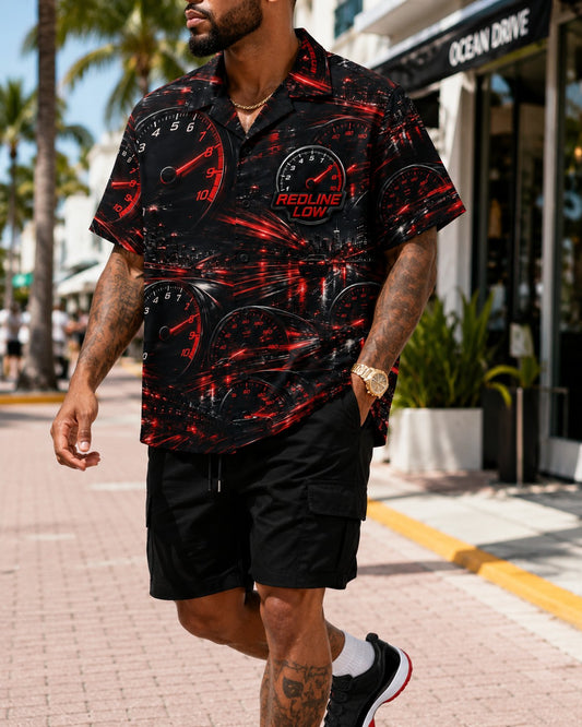 Black/Red Hawaiian Shirt, lifestyle 1