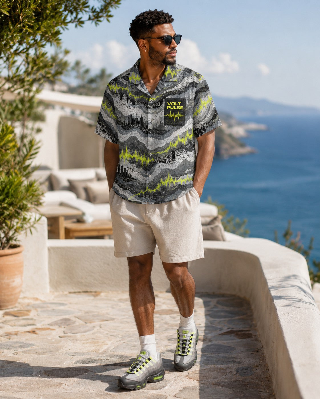 Neon/Grey Hawaiian Shirt, lifestyle 2