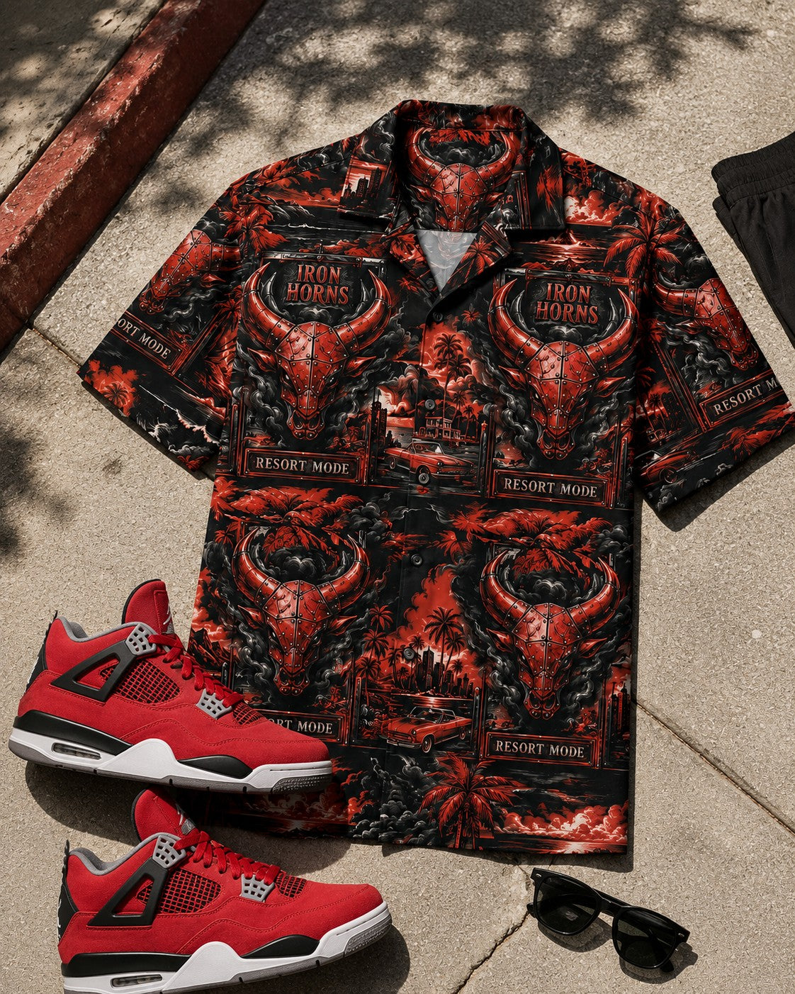 Red/Black Hawaiian Shirt, lifestyle 4