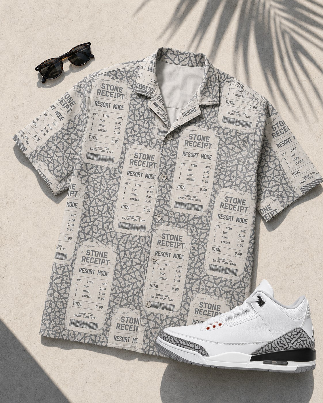Grey/White Hawaiian Shirt, lifestyle 4