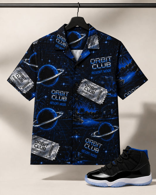 Black/Blue Hawaiian Shirt, lifestyle 1