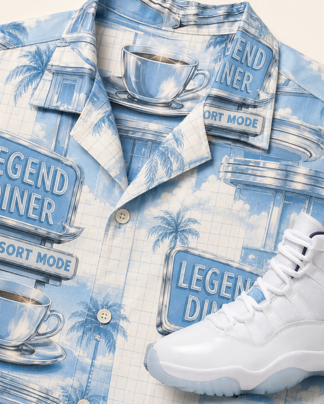 Blue/White Hawaiian Shirt, lifestyle 4
