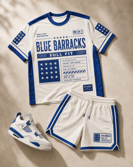 Blue/White Short Set, lifestyle 1