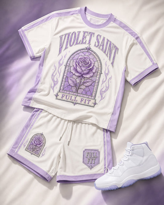 Violet/White Short Set, lifestyle 1
