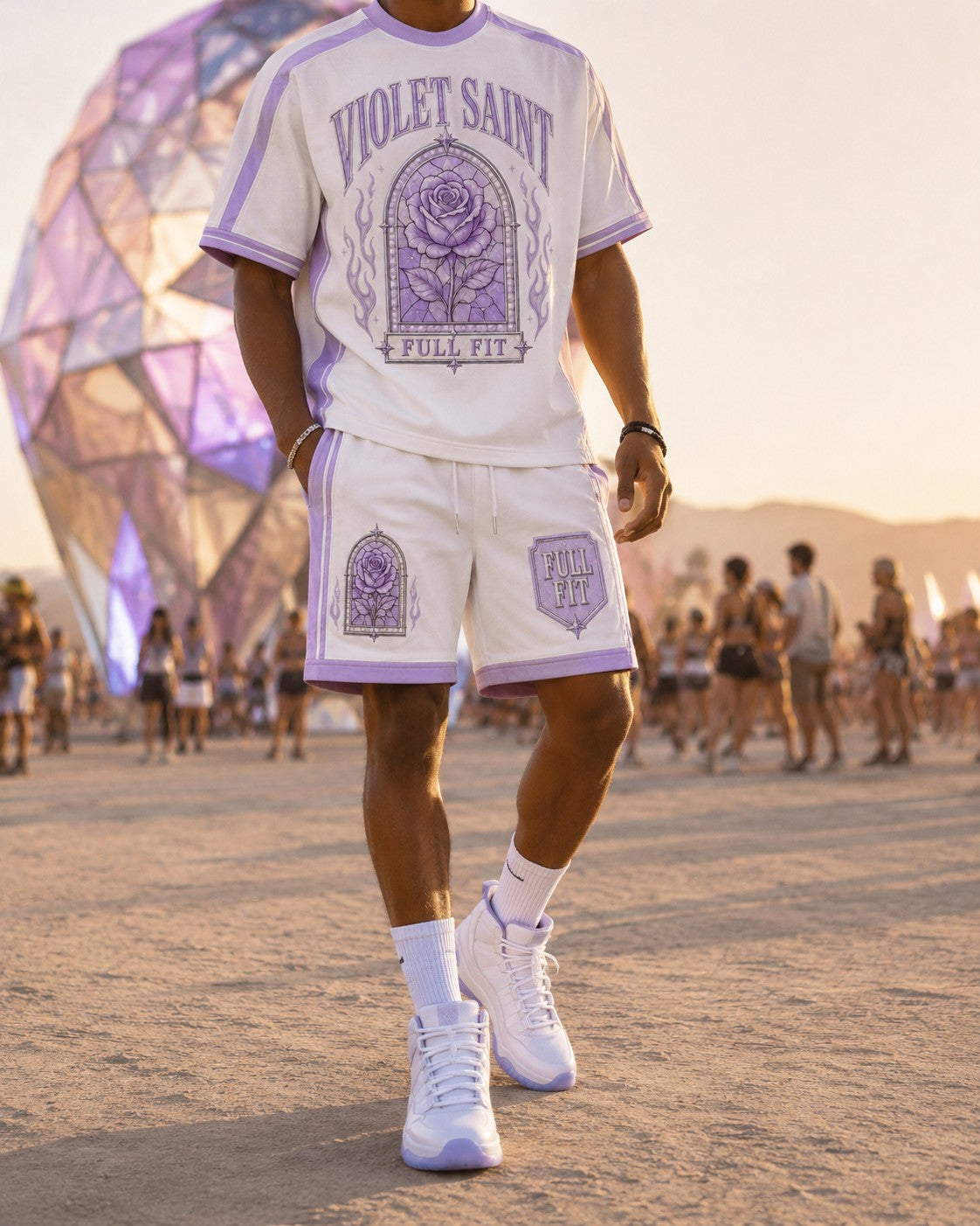 Violet/White Short Set, lifestyle 4