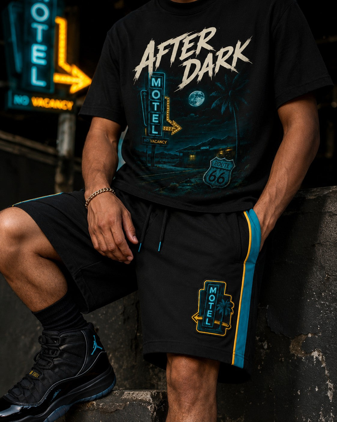 Black/Blue Short Set, lifestyle 4