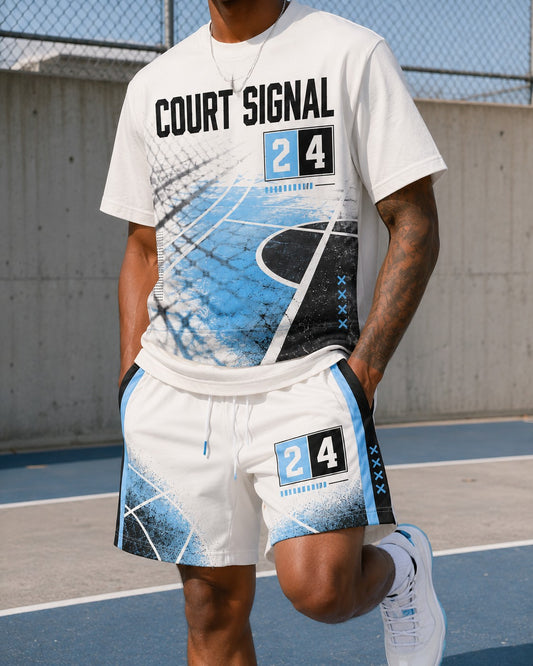 White/Blue Short Set, lifestyle 1