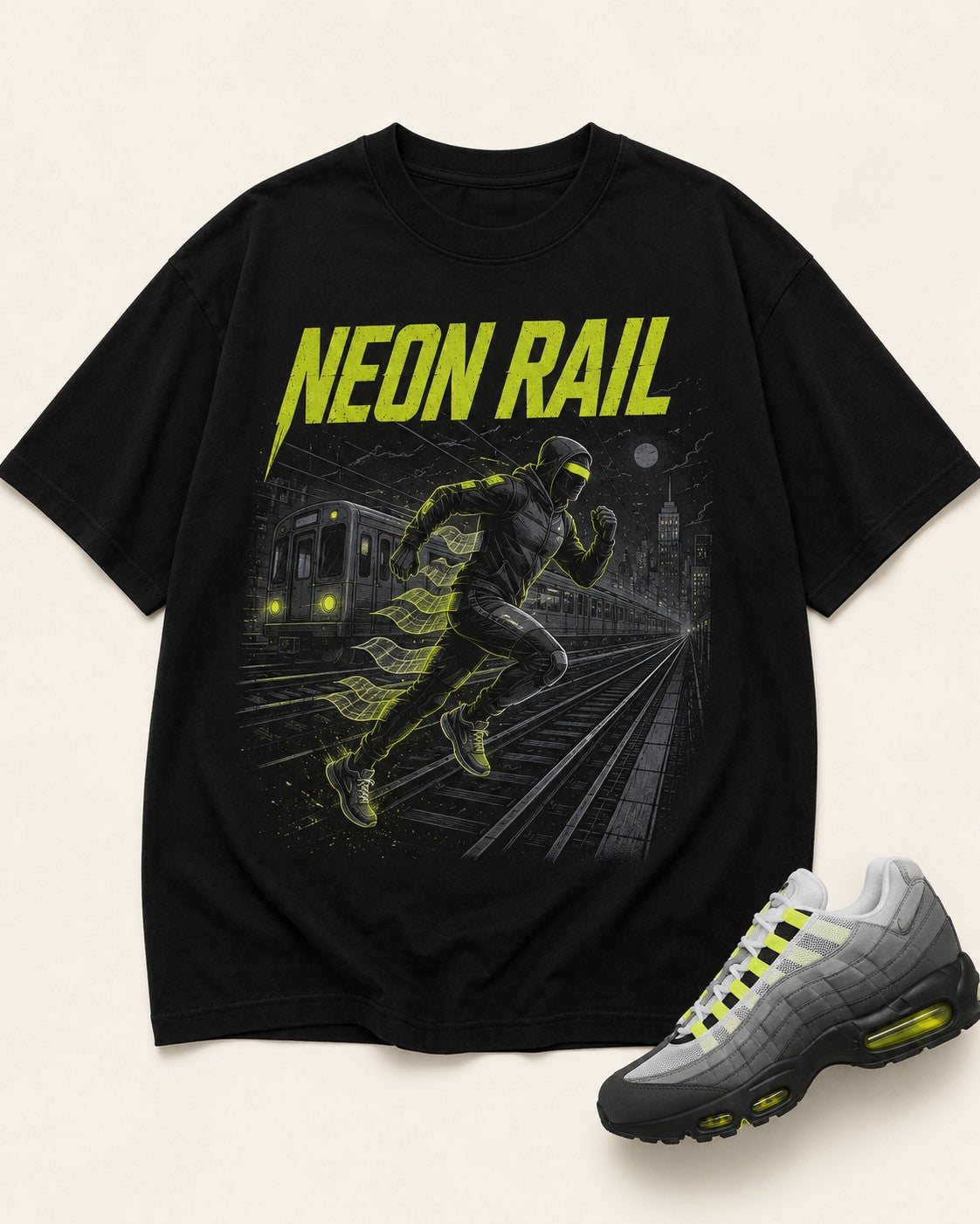 Neon/Grey Graphic Tee, front