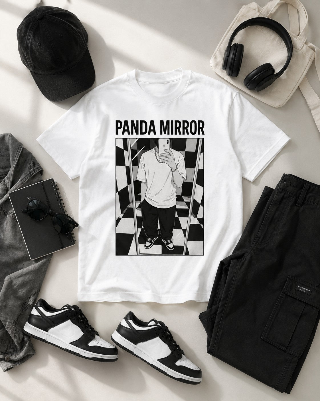 Black/White Graphic Tee, lifestyle 5