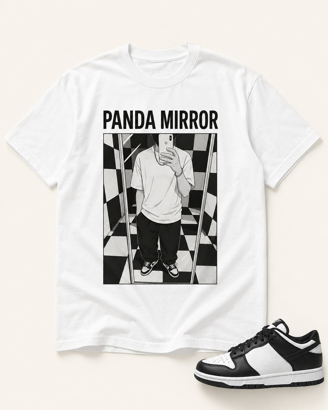 Black/White Graphic Tee, front