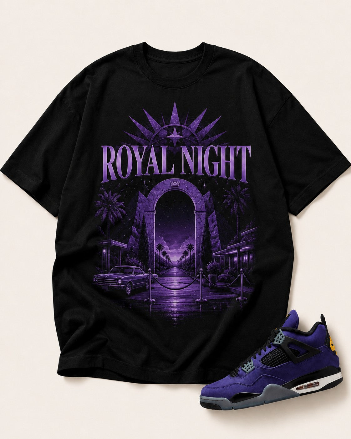 Purple/Black Graphic Tee, front