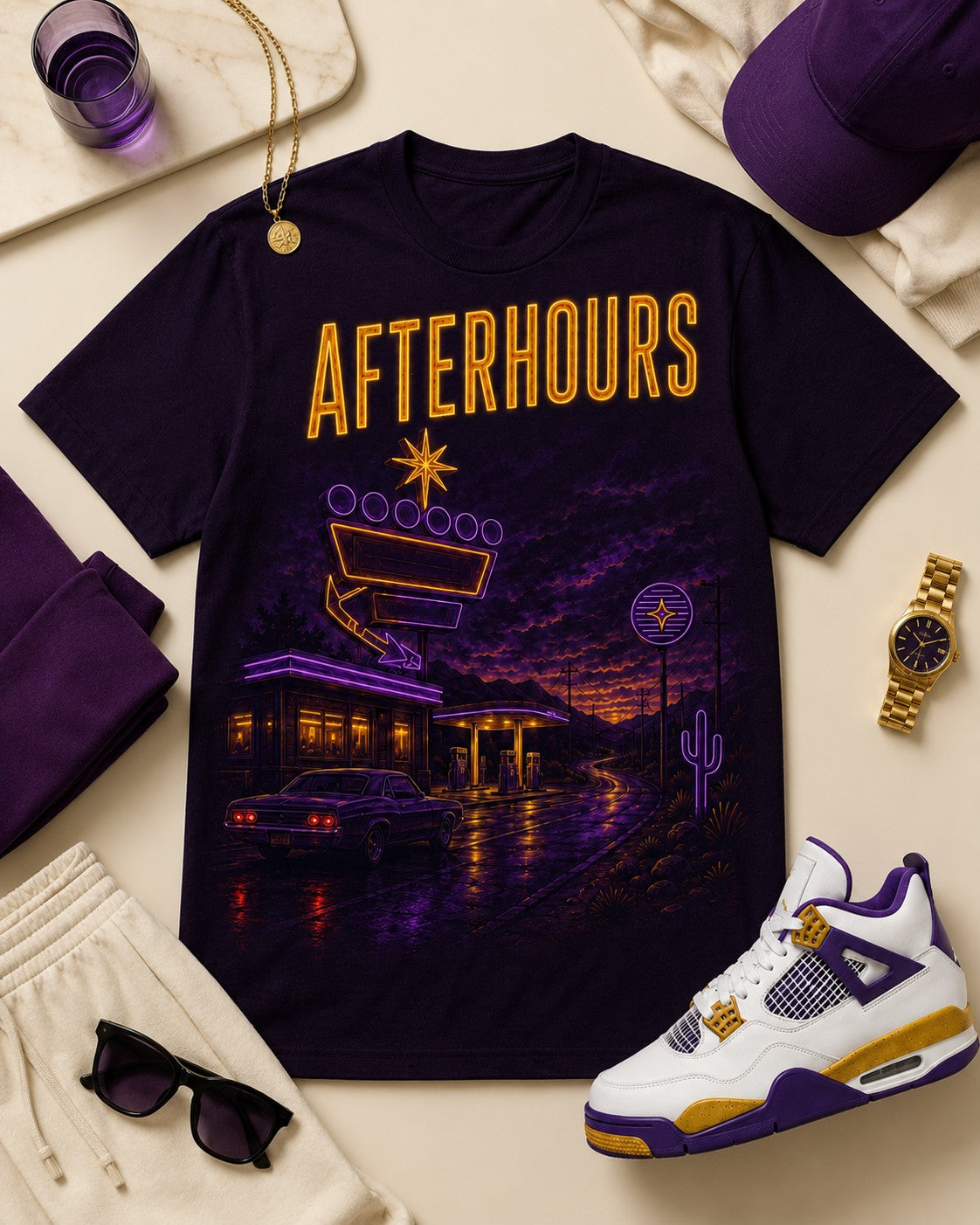 Purple/Gold Graphic Tee, lifestyle 5