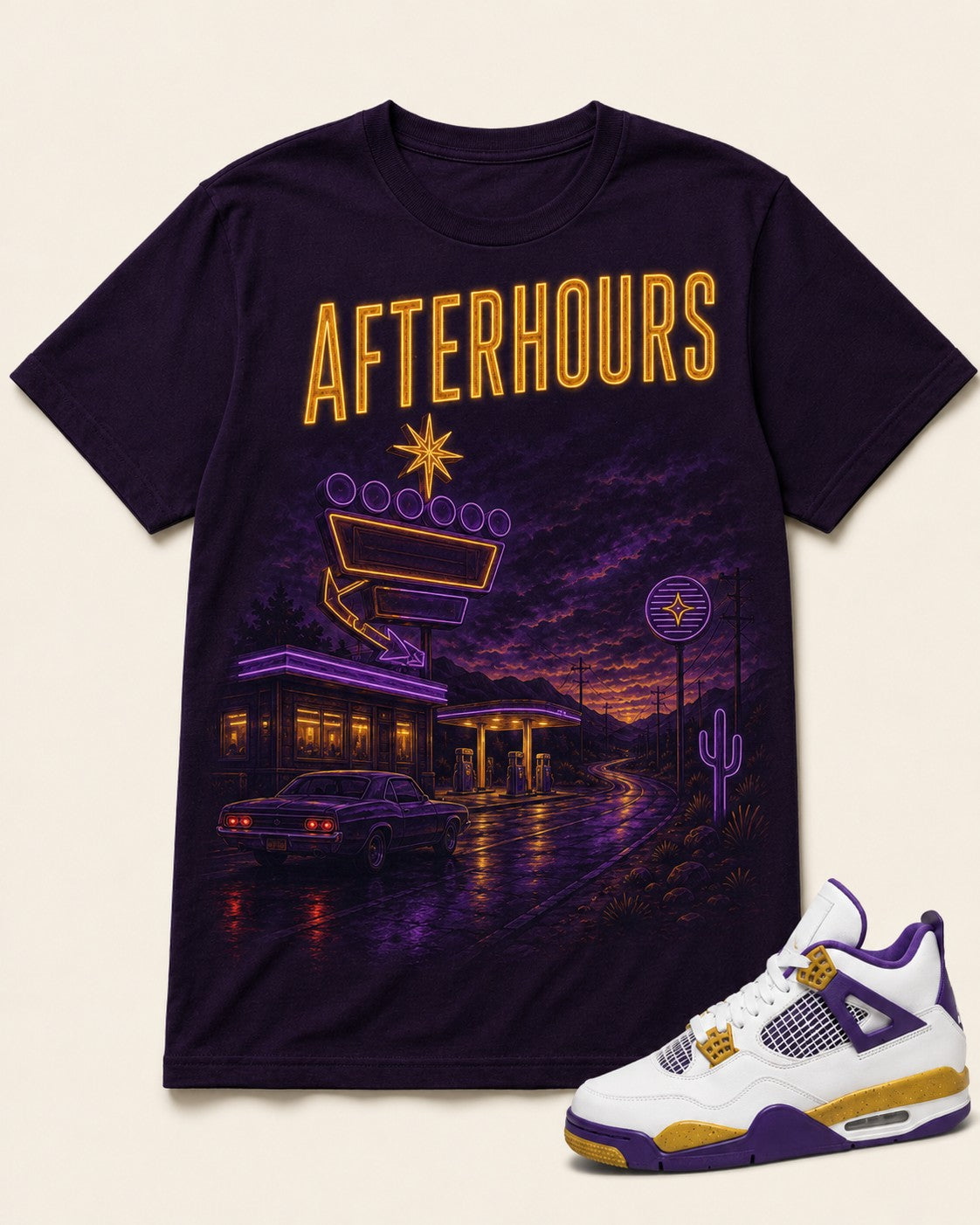 Purple/Gold Graphic Tee, front