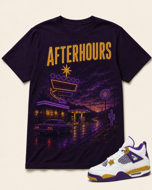 Purple/Gold Graphic Tee, front