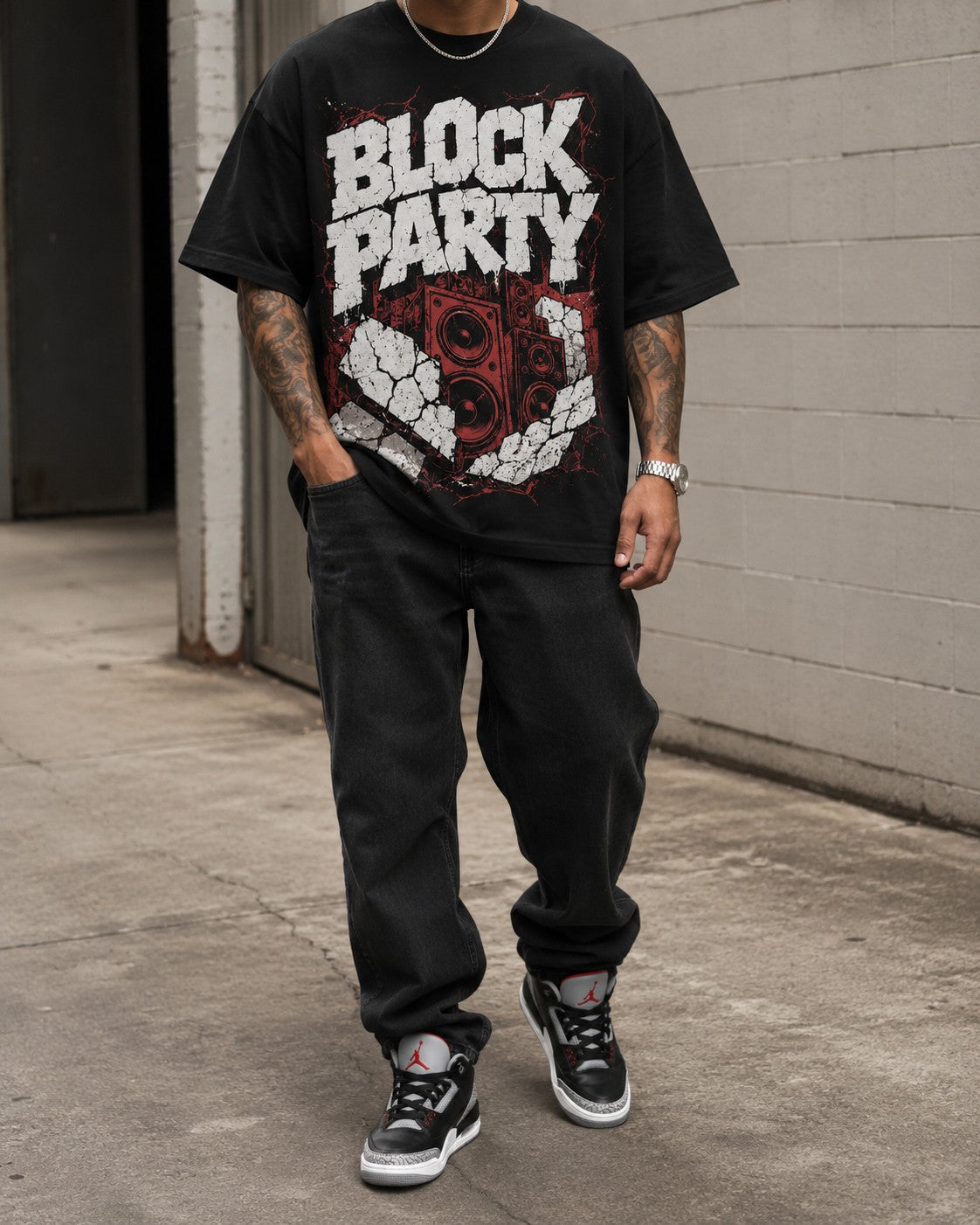 Grey/Black Graphic Tee, lifestyle 1