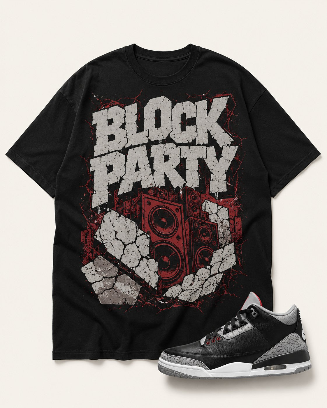 Grey/Black Graphic Tee, front