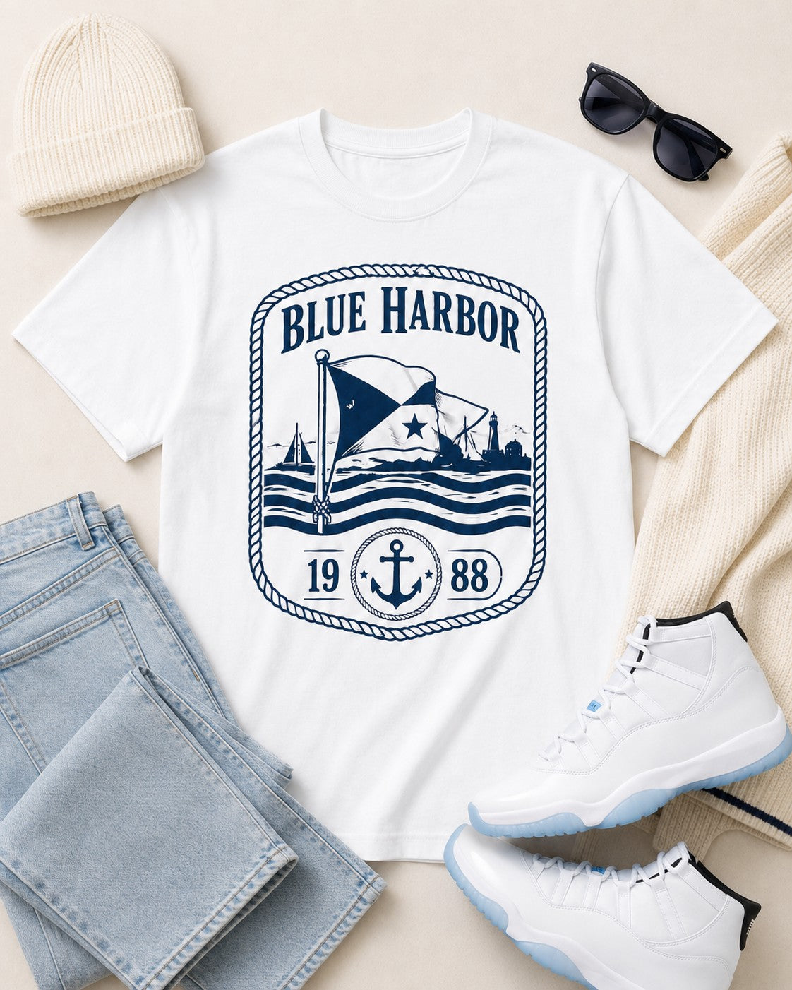 Blue/White Graphic Tee, lifestyle 5