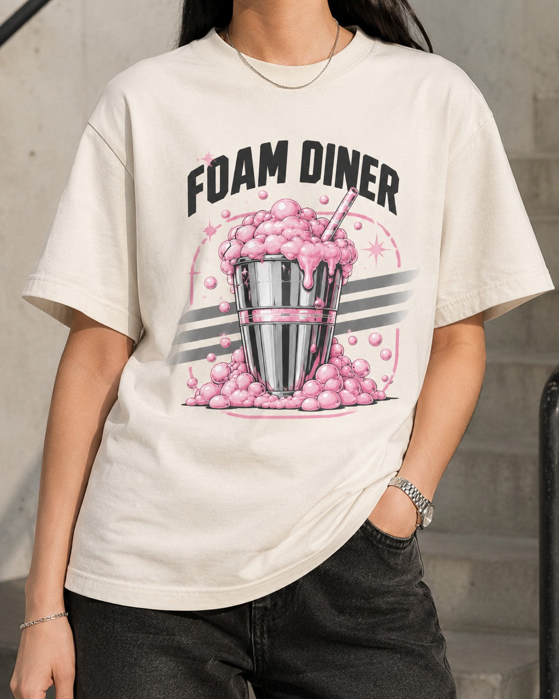 Pink/Grey Graphic Tee, lifestyle 1