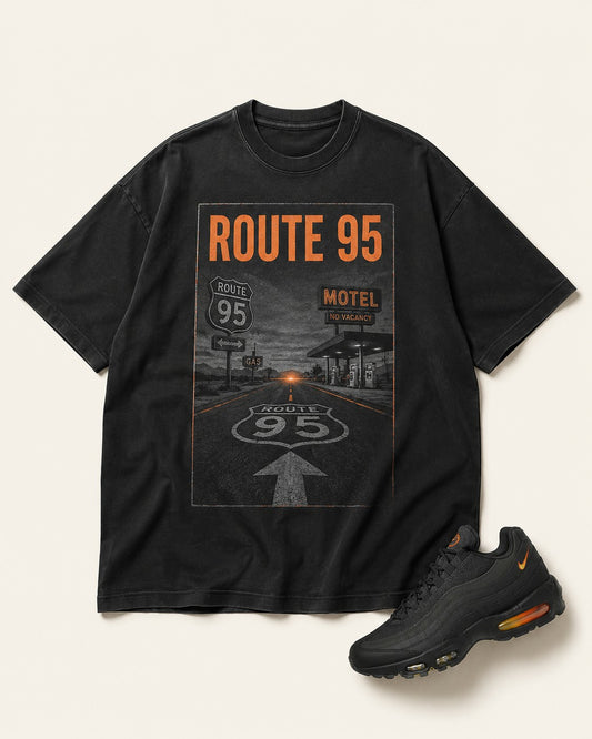 Orange/Grey Graphic Tee, front