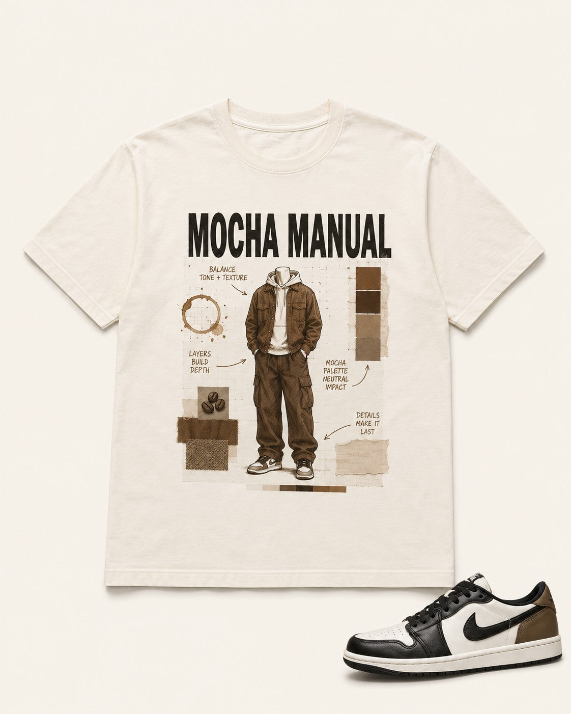 Brown/Black Graphic Tee, front