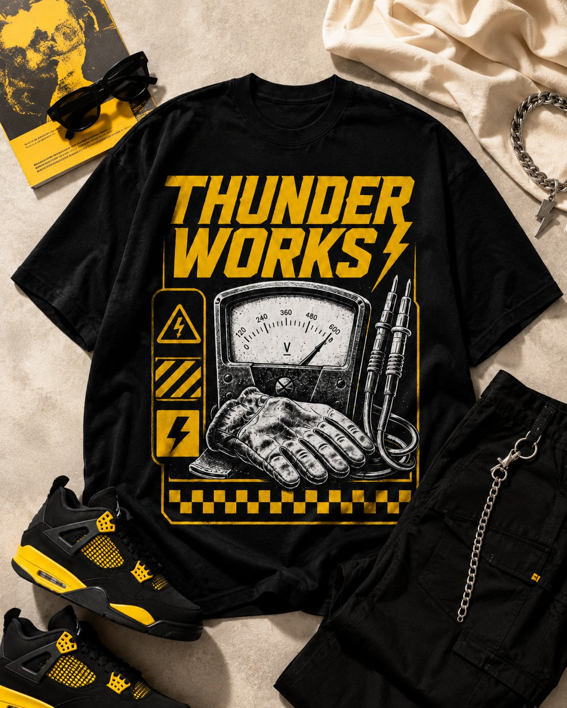 Yellow/Black Graphic Tee, lifestyle 5