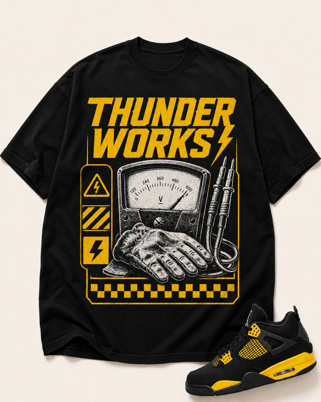 Yellow/Black Graphic Tee, front