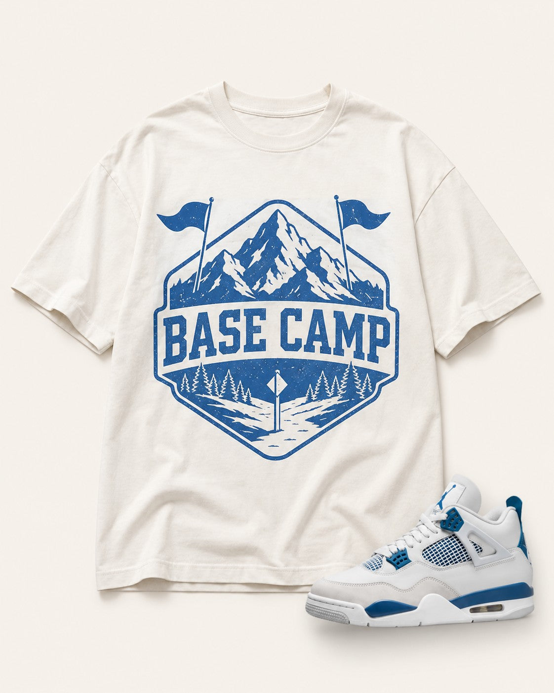 Blue/White Graphic Tee, front