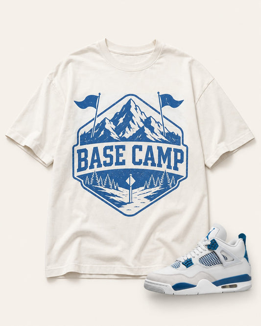 Blue/White Graphic Tee, front