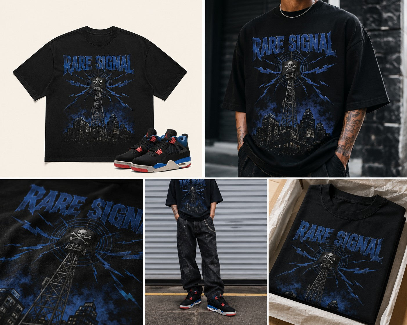 Black/Blue Graphic Tee, front