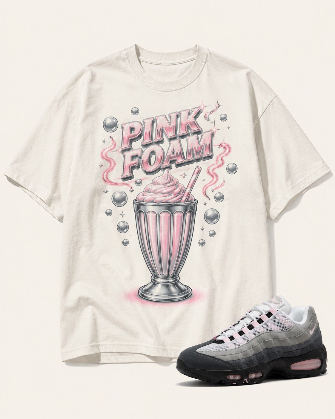 Pink/Grey Graphic Tee, front