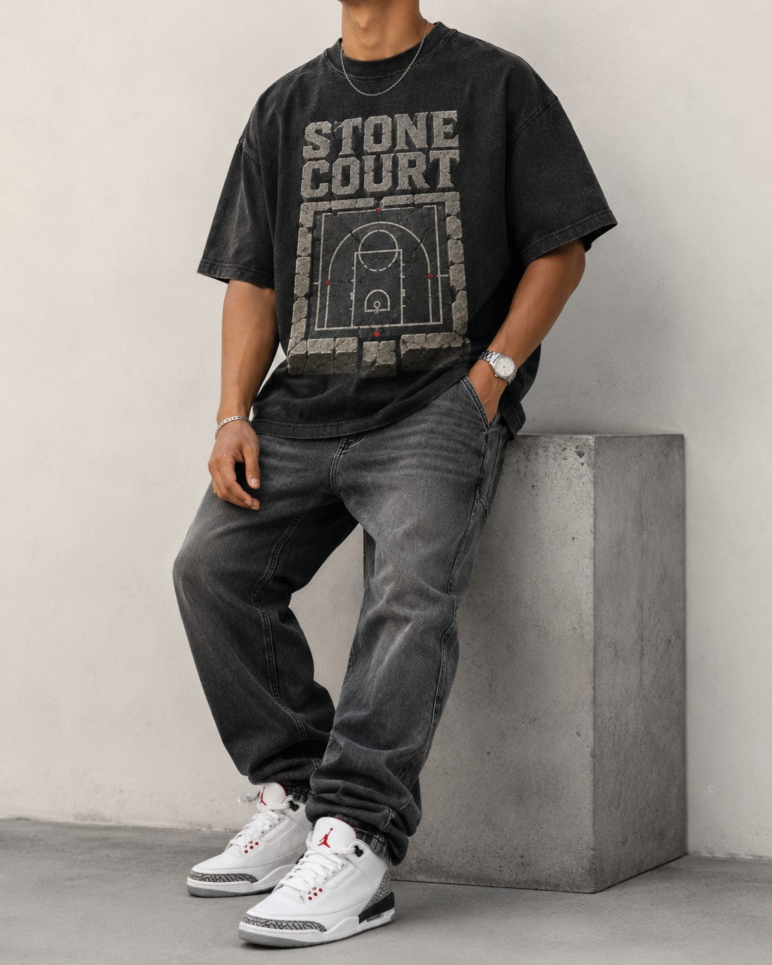 Grey/White Graphic Tee, lifestyle 3