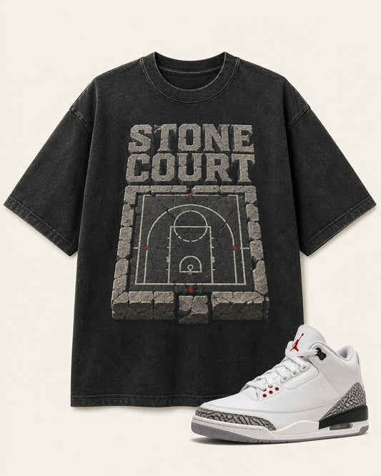 Grey/White Graphic Tee, front