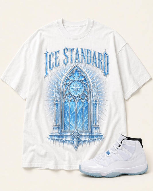 Blue/White Graphic Tee, front