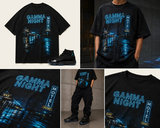 Black/Blue Graphic Tee, front