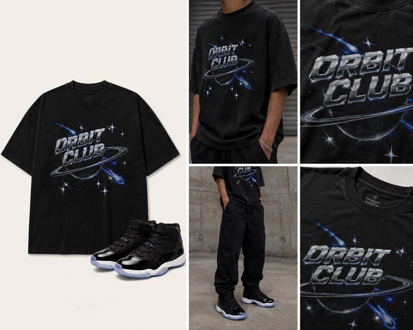 Black/Blue Graphic Tee, front