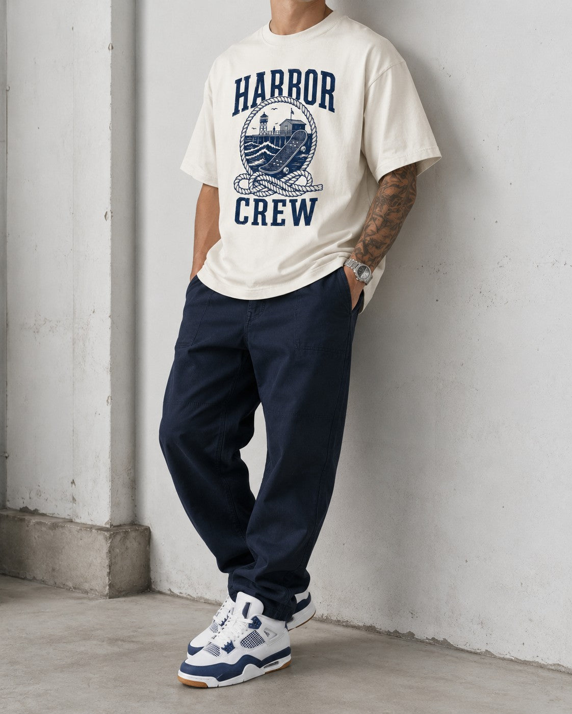 Navy/White Graphic Tee, lifestyle 3