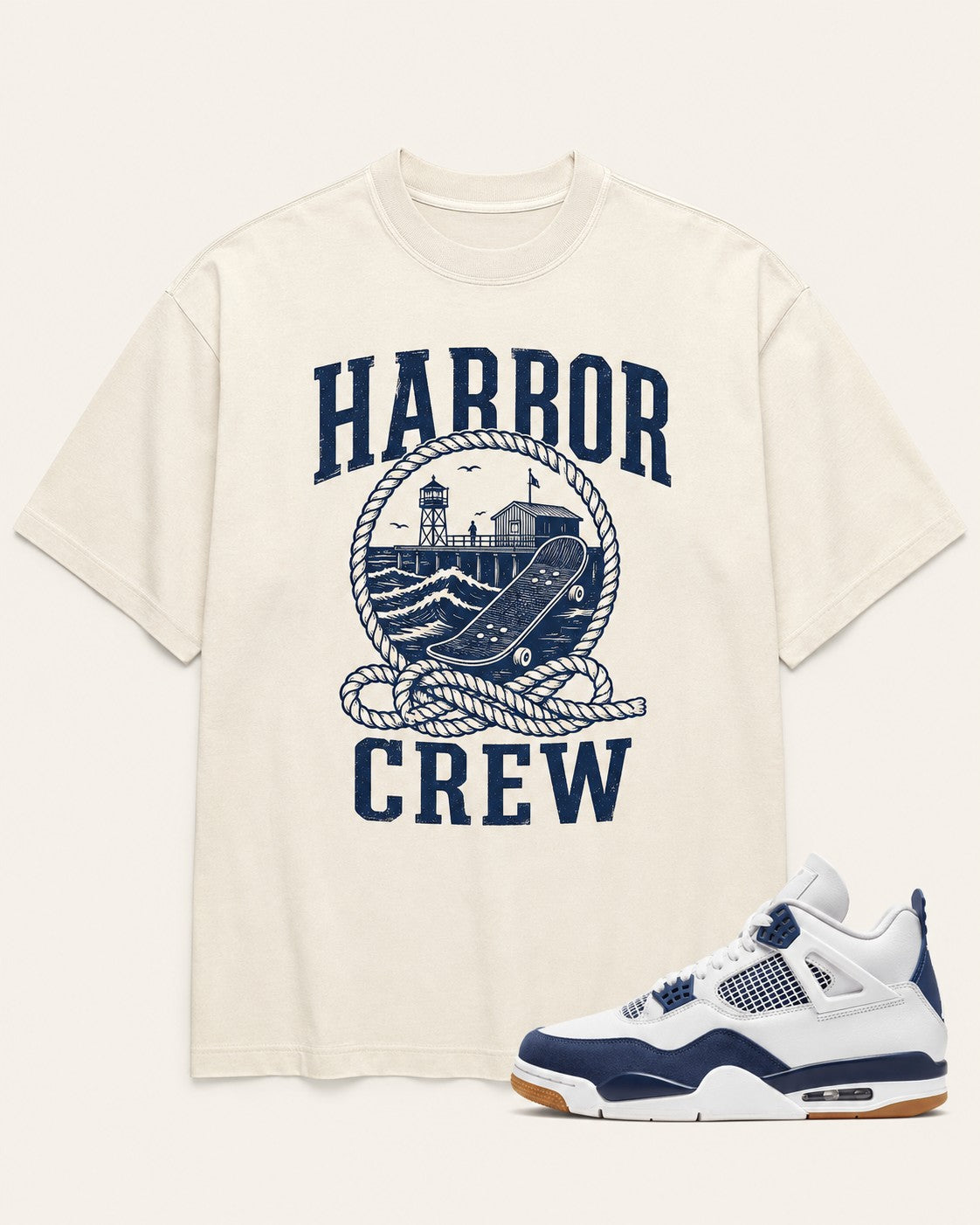 Navy/White Graphic Tee, front