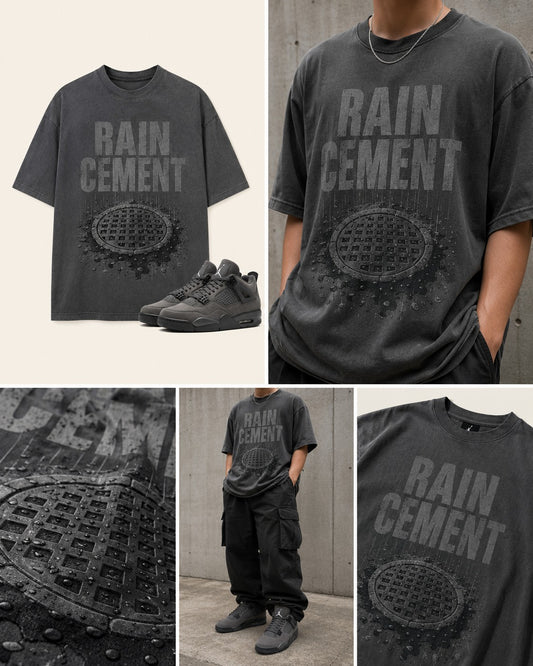Grey/Black Graphic Tee, front