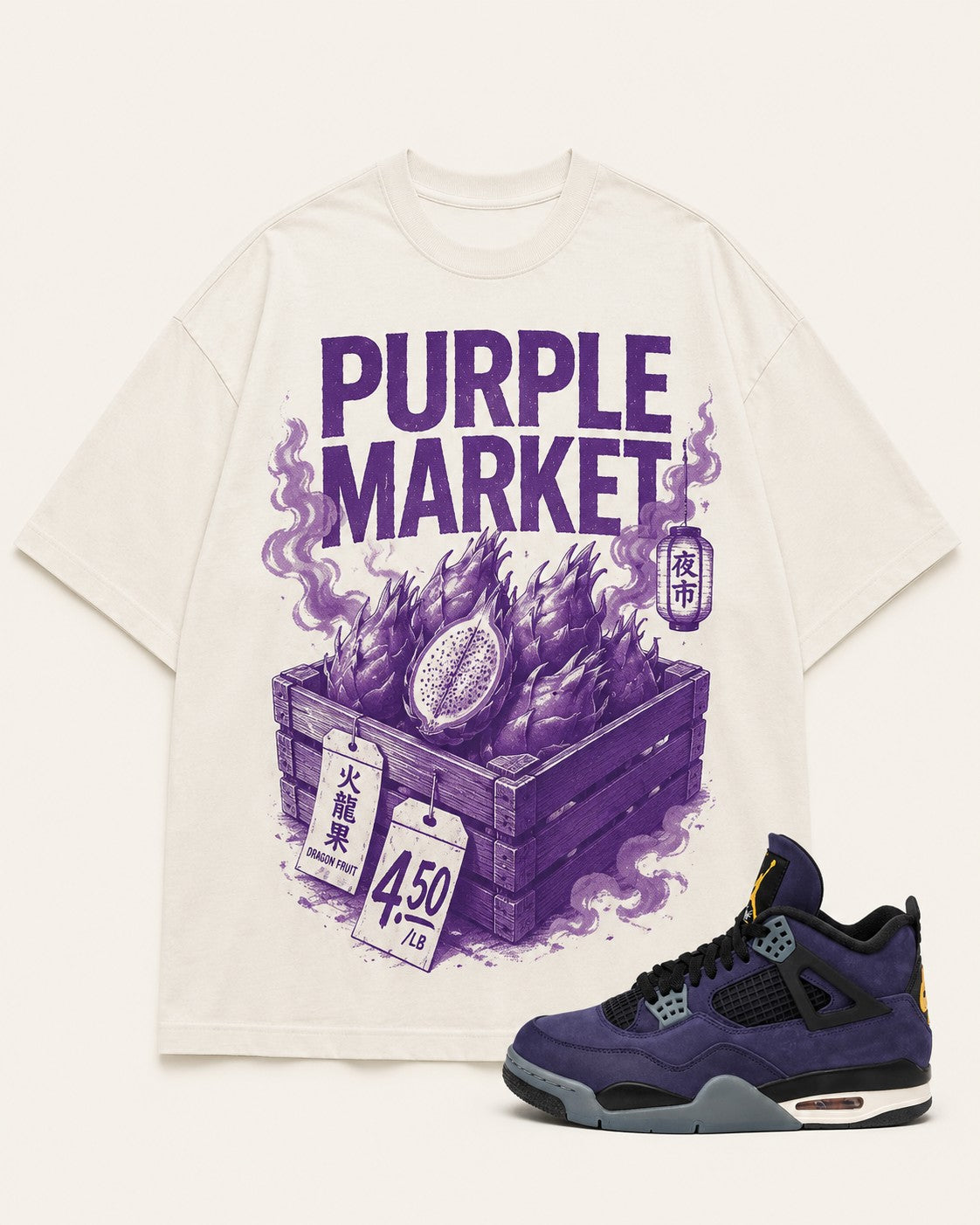 Purple/White Graphic Tee, front