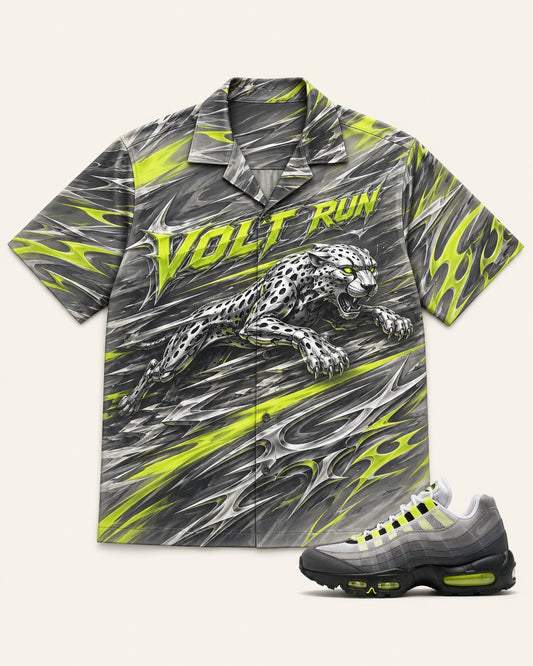 Neon/Grey Hawaiian Shirt, front