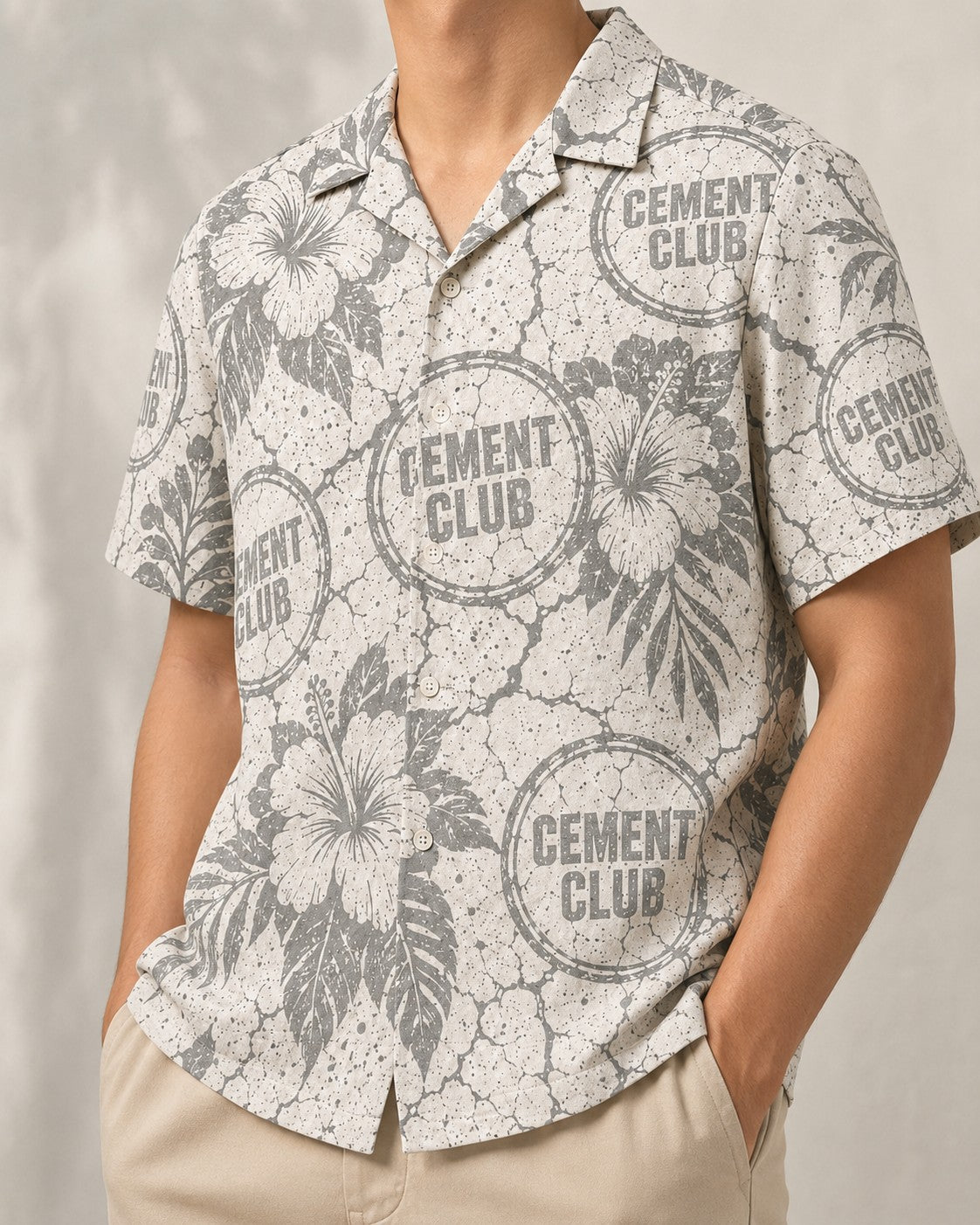 White/Grey Hawaiian Shirt, lifestyle 3