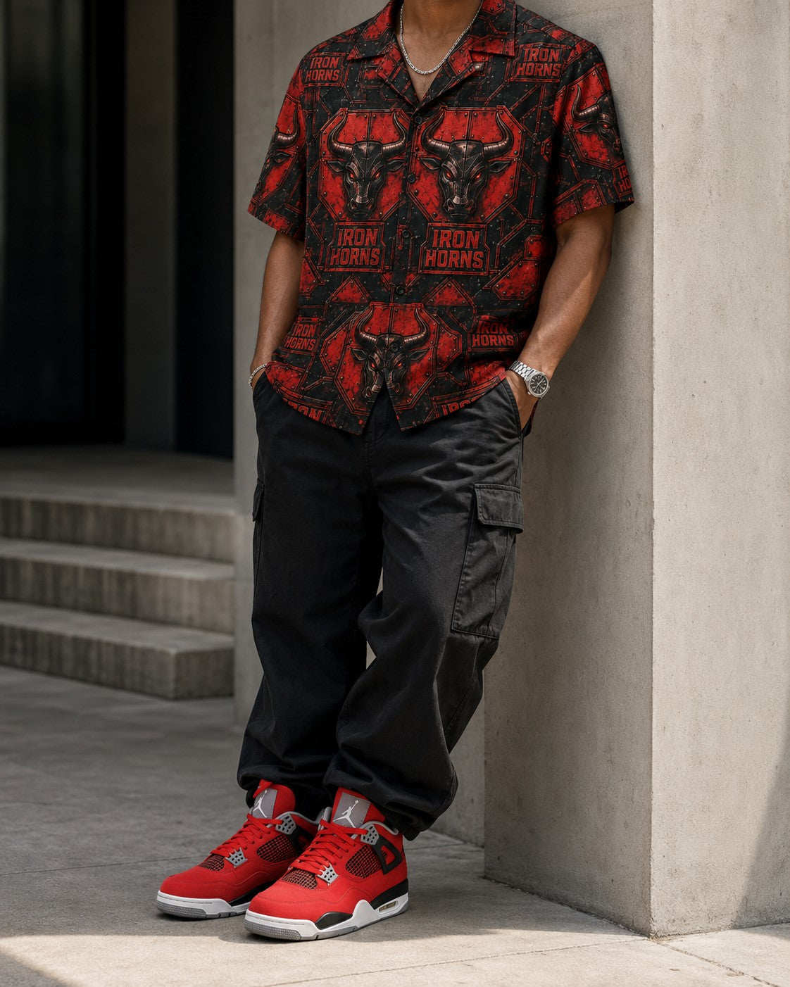 Red/Black Hawaiian Shirt, lifestyle 3
