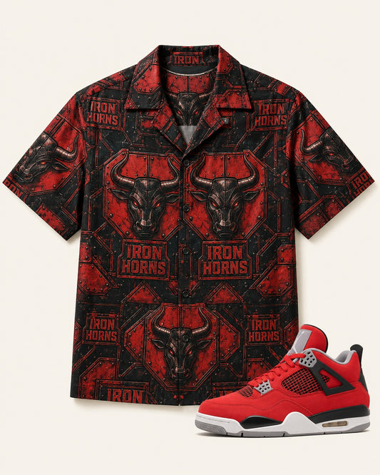 Red/Black Hawaiian Shirt, front