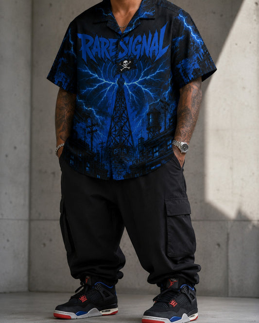 Black/Blue Hawaiian Shirt, lifestyle 1