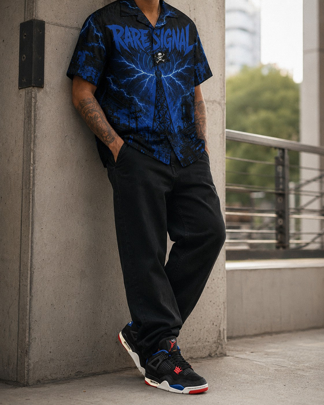 Black/Blue Hawaiian Shirt, lifestyle 3