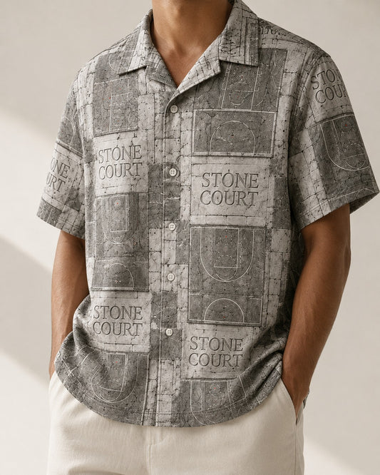 Grey/White Hawaiian Shirt, lifestyle 1